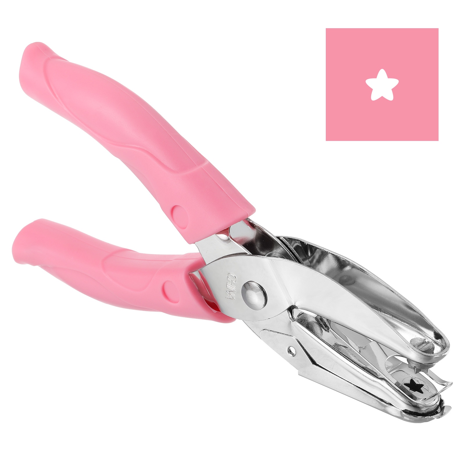 0.2 Single Hole Punch Handheld Hole Puncher Star Hole Paper Puncher, Pink